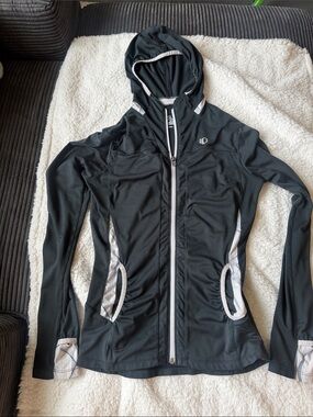 Pearl Izumi Women's Select Black Hooded Performance Jacket with White Trim
